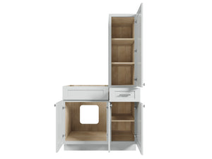 Disar 39'' Single Bathroom Vanity With Right Tall Linen Cabinet Dovetail Solid Wood Drawer Base Only