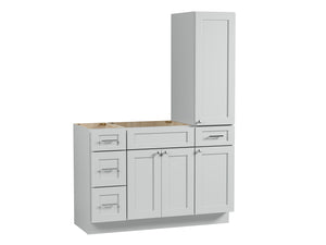 Disar 51'' Single Bathroom Vanity With Right Tall Linen Cabinet Dovetail Solid Wood Drawer Base Only