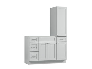 Disar 51'' Single Bathroom Vanity With Right Tall Linen Cabinet Dovetail Solid Wood Drawer Base Only