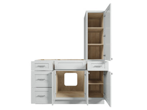 Disar 54'' Single Bathroom Vanity With Right Tall Linen Cabinet Dovetail Solid Wood Drawer Base Only