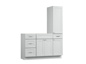 Disar 54'' Single Bathroom Vanity With Right Tall Linen Cabinet Dovetail Solid Wood Drawer Base Only