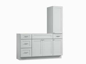 Disar 60'' Single Bathroom Vanity With Right Tall Linen Cabinet Dovetail Solid Wood Drawer Base Only