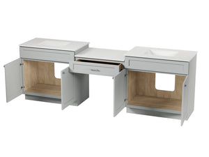 103'' Double Bathroom Vanity with Quartz Top