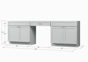 102" Double Bathroom Vanity Base Only