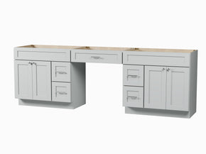 102 Double Bathroom Vanity Base Only With 5 Drawers