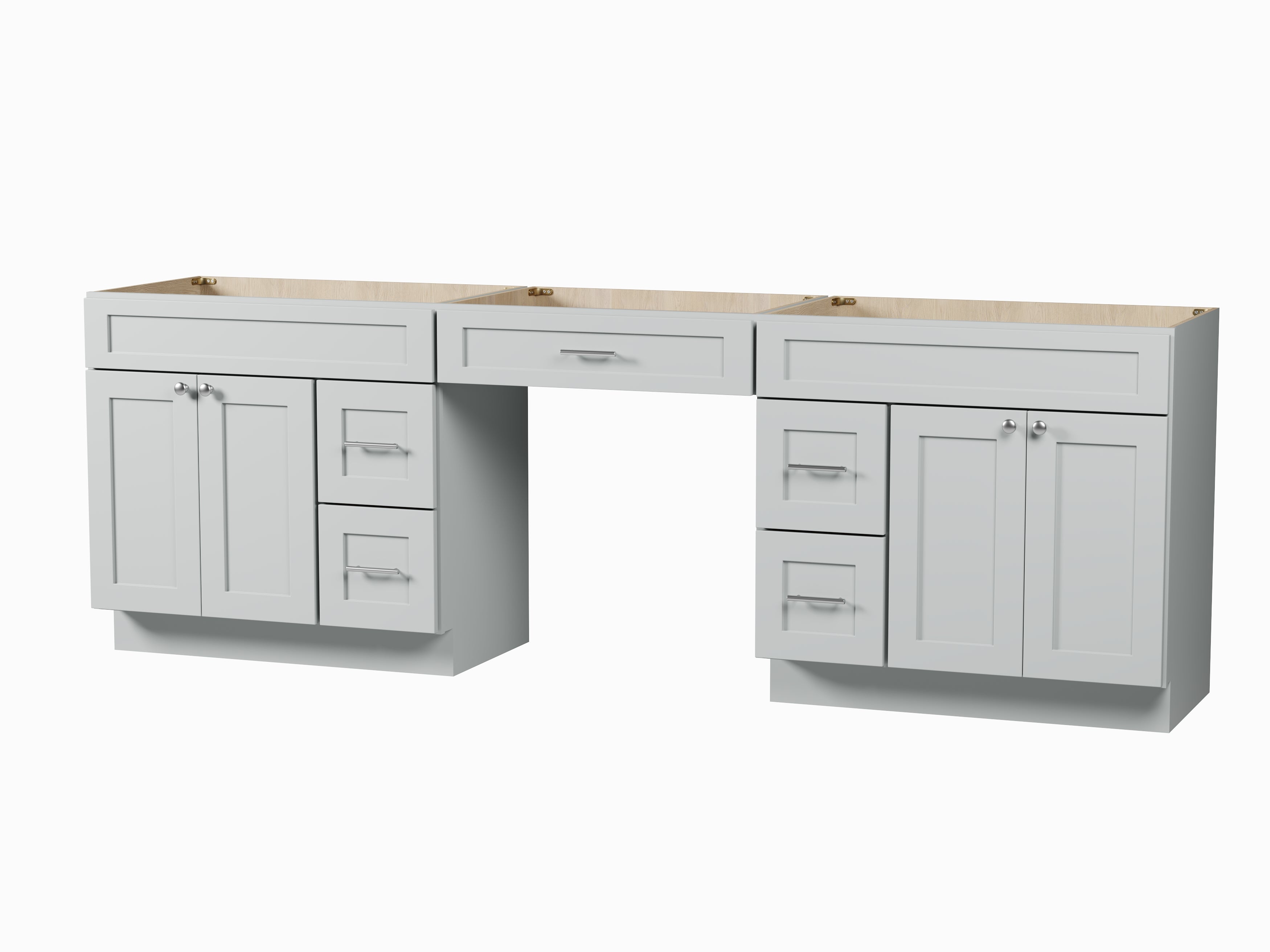 102 Double Bathroom Vanity Base Only With 5 Drawers