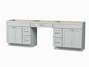 102 Double Bathroom Vanity Base Only With 5 Drawers