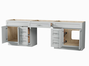 102 Double Bathroom Vanity Base Only With 5 Drawers