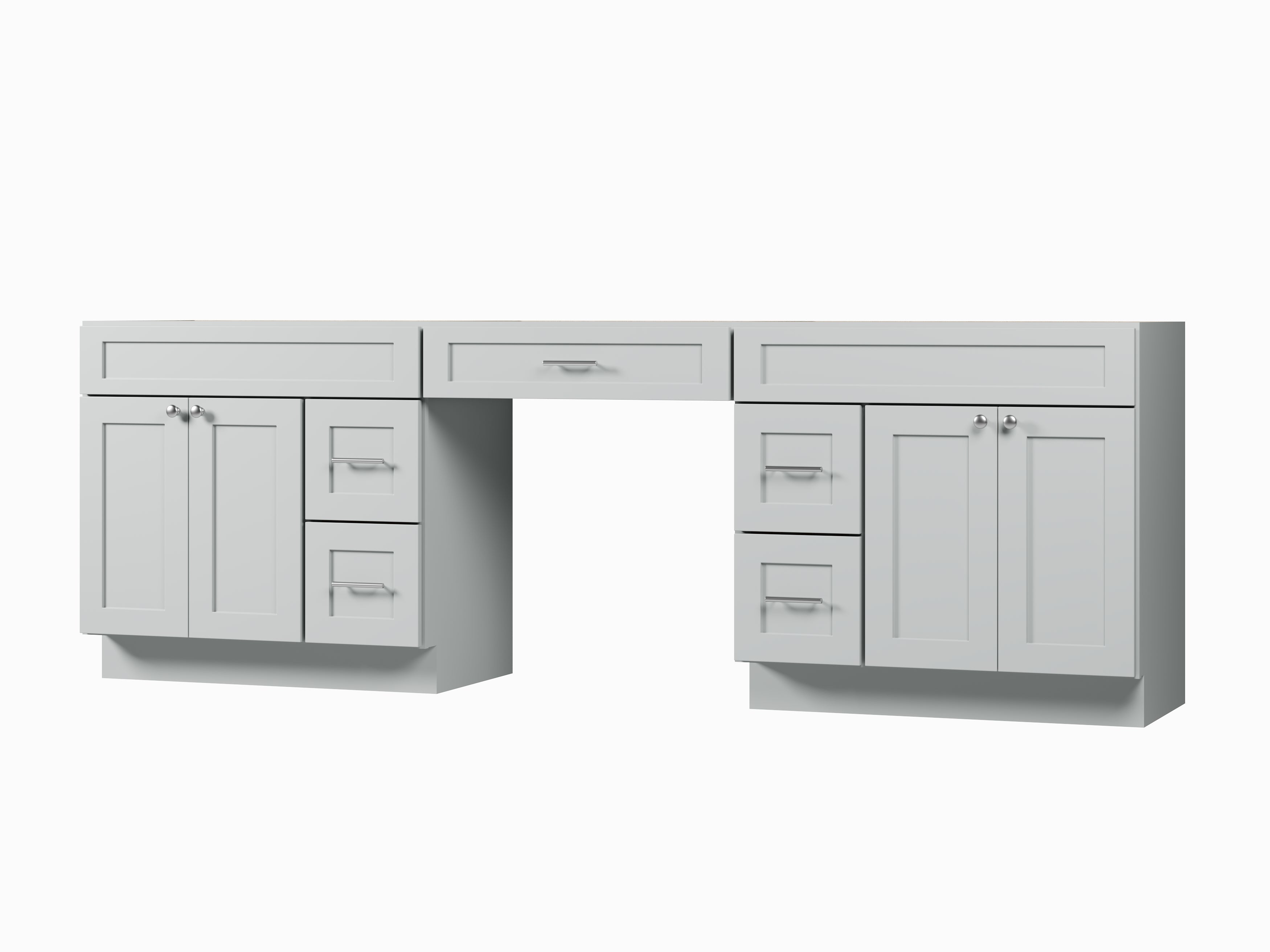 102 Double Bathroom Vanity Base Only With 5 Drawers