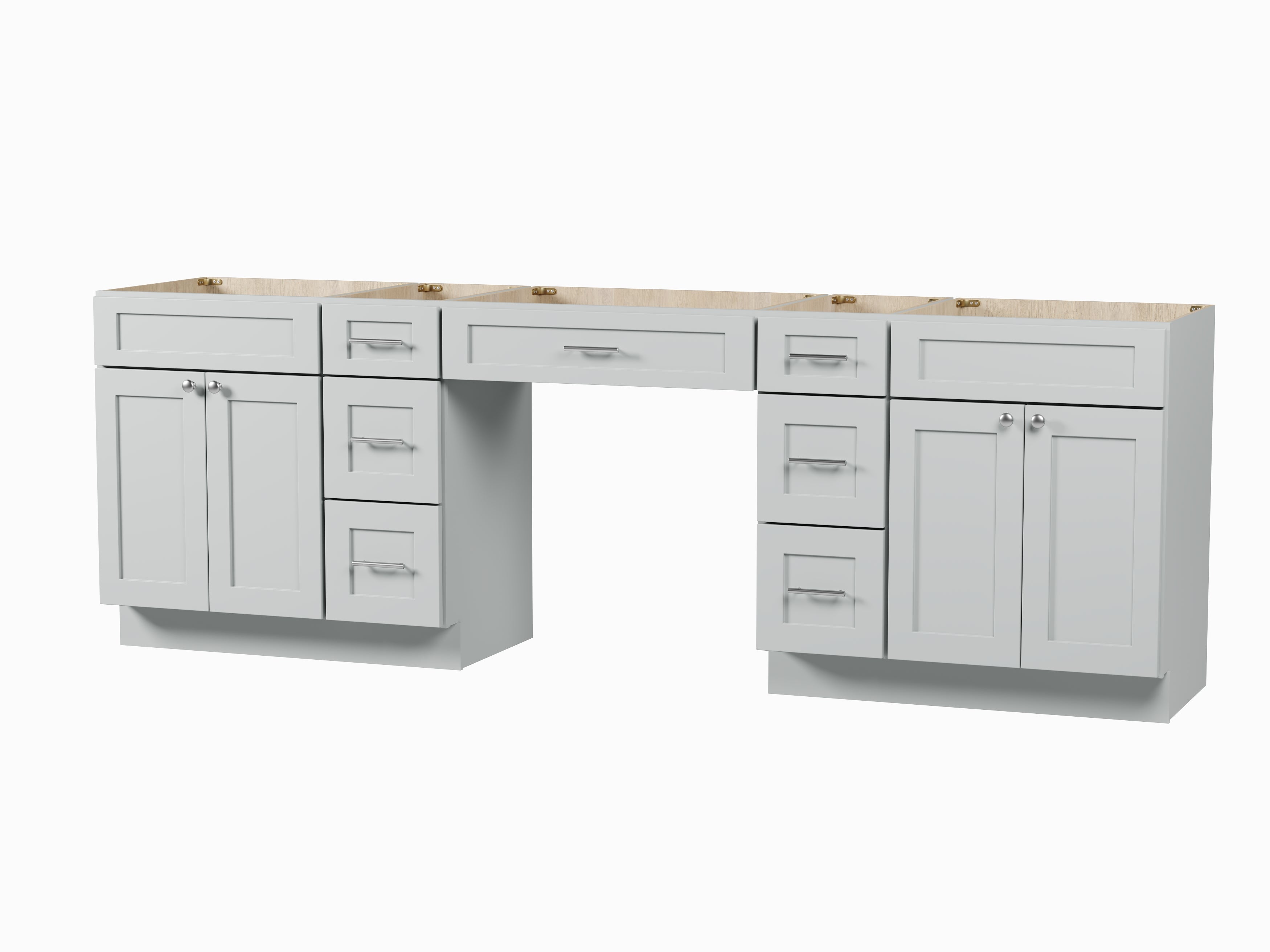 102 Double Bathroom Vanity Base Only With 7 Drawers