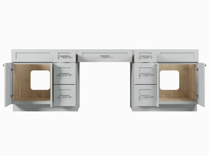 102 Double Bathroom Vanity Base Only With 7 Drawers