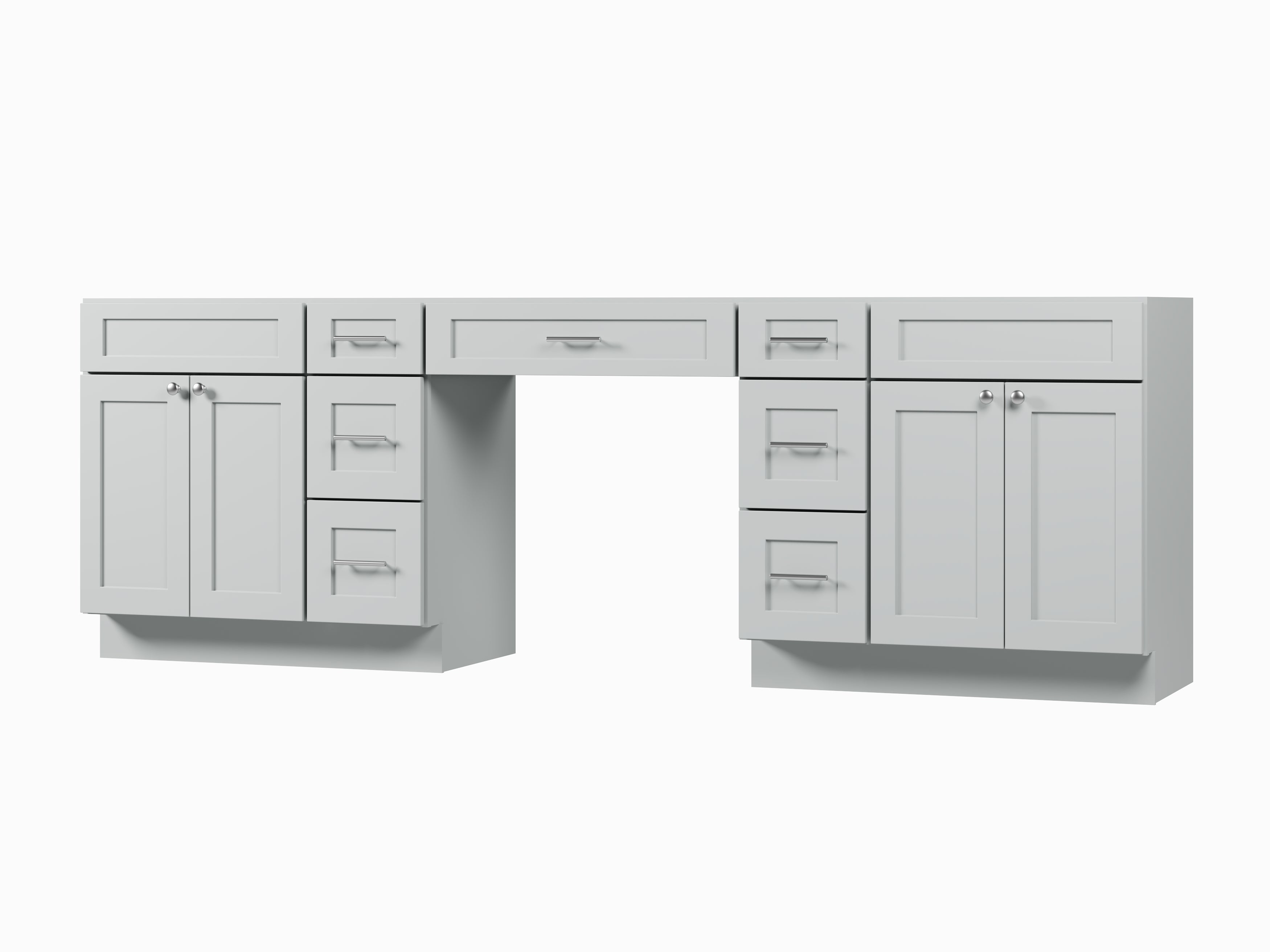102 Double Bathroom Vanity Base Only With 7 Drawers