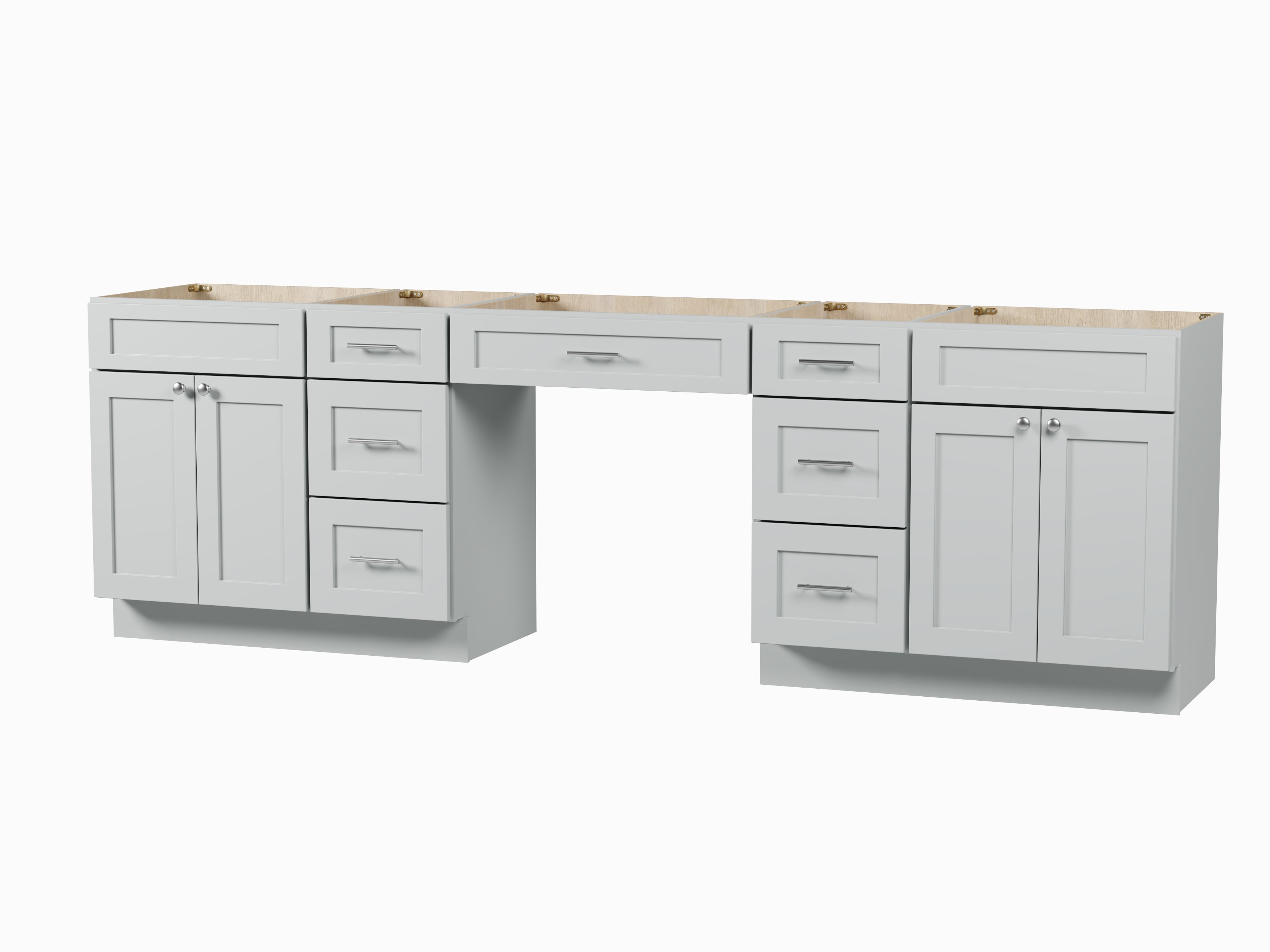 108 Double Bathroom Vanity Base Only With 7 Drawers
