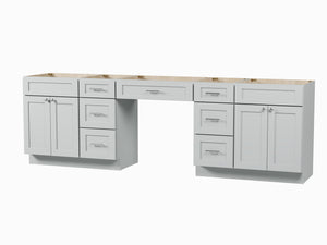 108 Double Bathroom Vanity Base Only With 7 Drawers