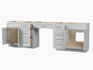 108 Double Bathroom Vanity Base Only With 7 Drawers