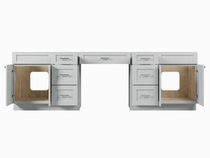108 Double Bathroom Vanity Base Only With 7 Drawers