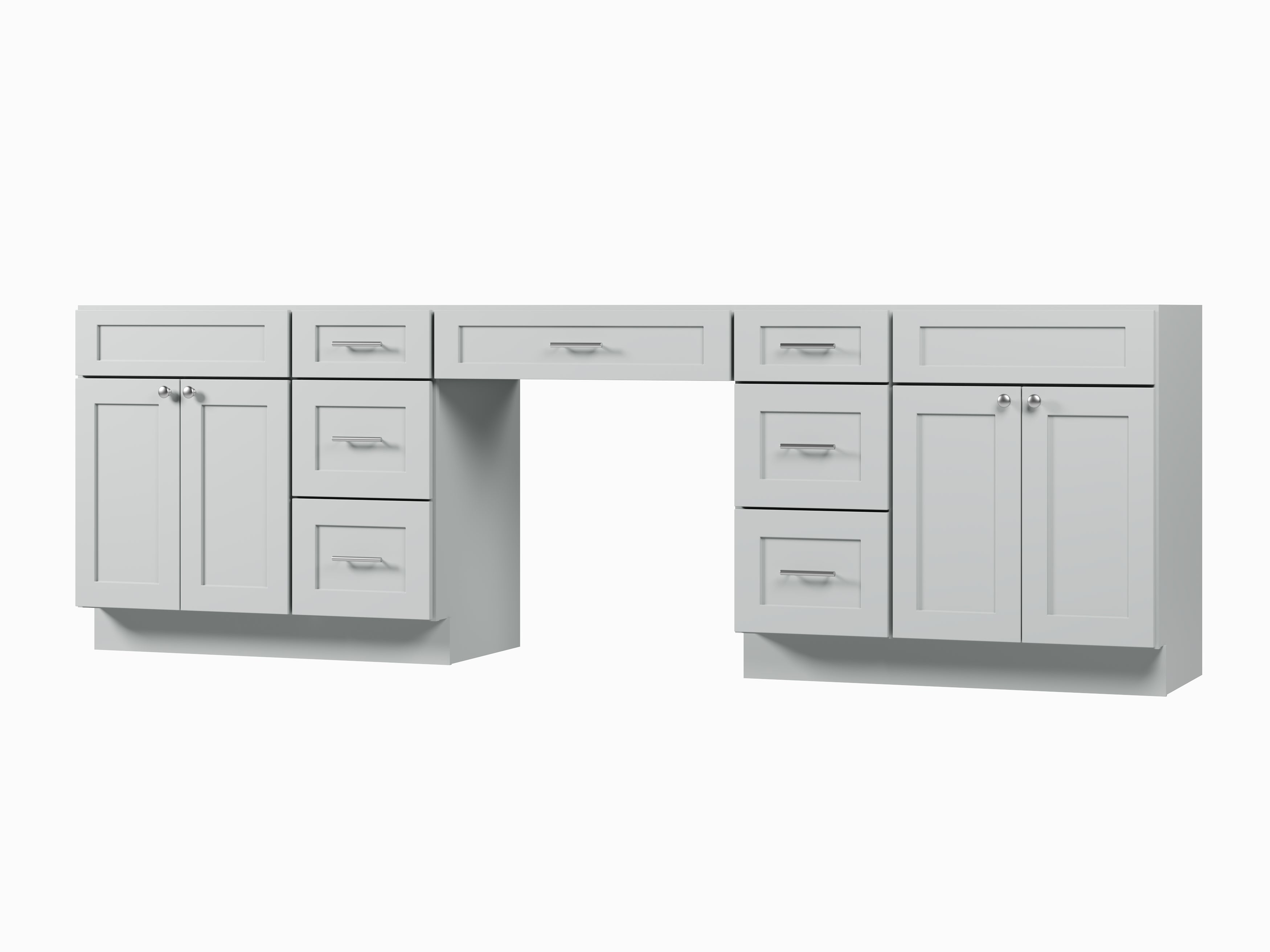 108 Double Bathroom Vanity Base Only With 7 Drawers