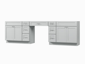 114 Double Bathroom Vanity Base Only With 7 Drawers