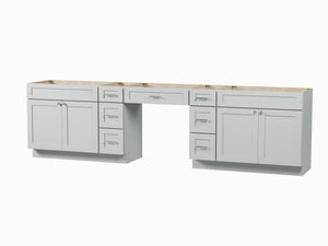 126 Double Bathroom Vanity Base Only With 7 Drawers