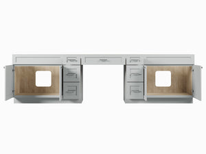 126 Double Bathroom Vanity Base Only With 7 Drawers