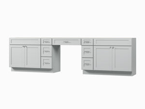 126 Double Bathroom Vanity Base Only With 7 Drawers
