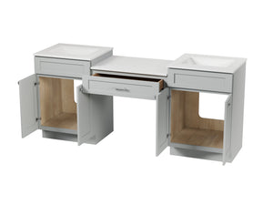 79'' Double Bathroom Vanity Desk with Quartz Top