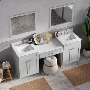 79'' Double Bathroom Vanity Desk with Quartz Top