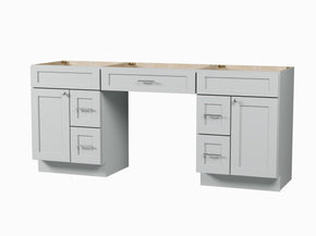 78'' Double Bathroom Vanity Base Only, With 5 Drawers