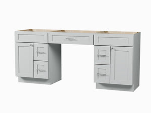 78'' Double Bathroom Vanity Base Only, With 5 Drawers