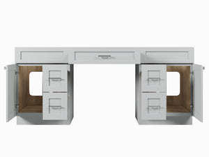 78'' Double Bathroom Vanity Base Only, With 5 Drawers