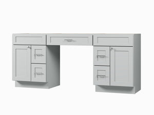 78'' Double Bathroom Vanity Base Only, With 5 Drawers