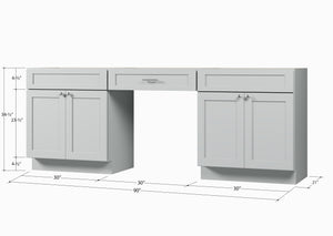 90'' Double Bathroom Vanity Base Only