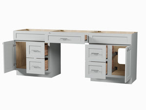 90 Double Bathroom Vanity Base Only With 5 Drawers