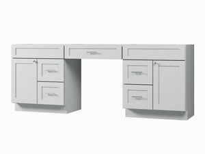 90 Double Bathroom Vanity Base Only With 5 Drawers