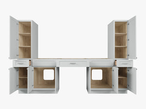 Disar 108'' Double Bathroom Vanity With Tall Linen Cabinet Dovetail Solid Wood Drawer Base Only, Drawer 3