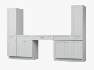 Disar 108'' Double Bathroom Vanity With Tall Linen Cabinet Dovetail Solid Wood Drawer Base Only, Drawer 3