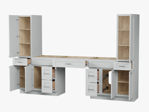 Disar 108'' Double Bathroom Vanity With Tall Linen Cabinet Dovetail Solid Wood Drawer Base Only, Drawer 7