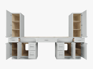 Disar 108'' Double Bathroom Vanity With Tall Linen Cabinet Dovetail Solid Wood Drawer Base Only, Drawer 7