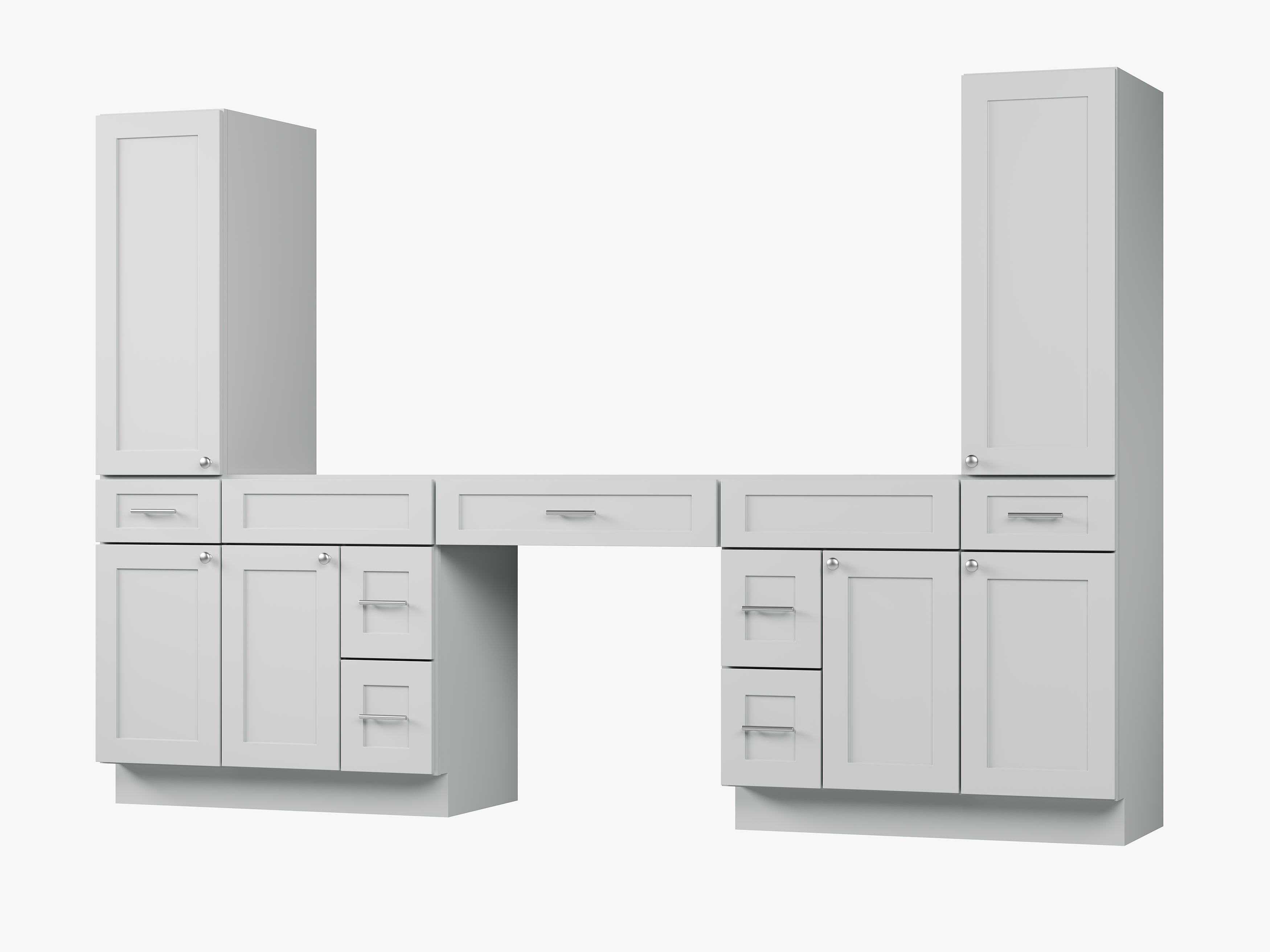 Disar 108'' Double Bathroom Vanity With Tall Linen Cabinet Dovetail Solid Wood Drawer Base Only, Drawer 7