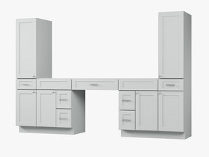 Disar 108'' Double Bathroom Vanity With Tall Linen Cabinet Dovetail Solid Wood Drawer Base Only, Drawer 7
