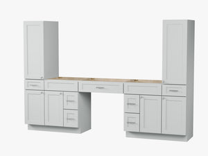 Disar 108'' Double Bathroom Vanity With Tall Linen Cabinet Dovetail Solid Wood Drawer Base Only, Drawer 7