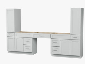 Disar 120'' Double Bathroom Vanity With Tall Linen Cabinet Dovetail Solid Wood Drawer Base Only, Drawer 7