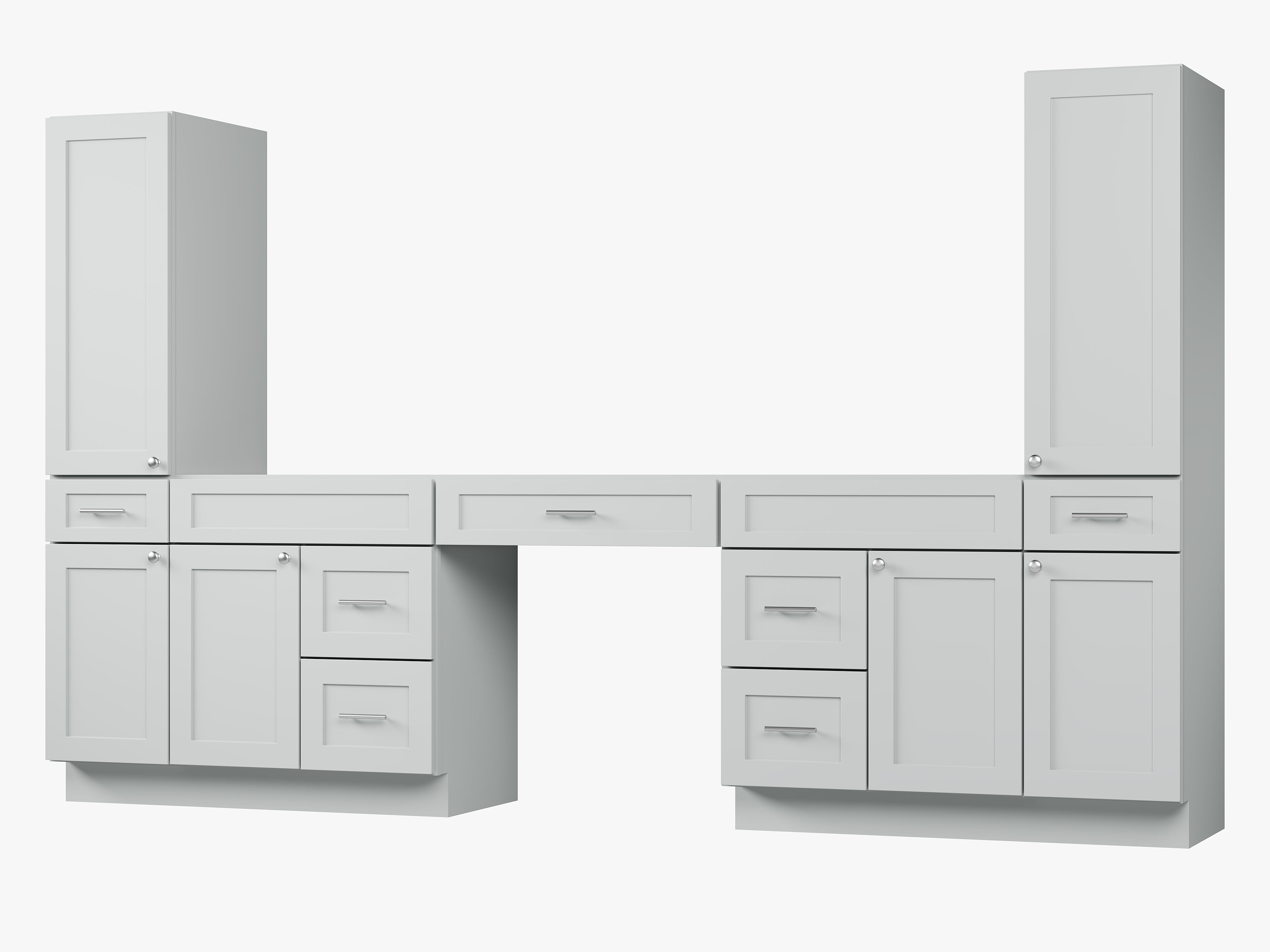 Disar 120'' Double Bathroom Vanity With Tall Linen Cabinet Dovetail Solid Wood Drawer Base Only, Drawer 7