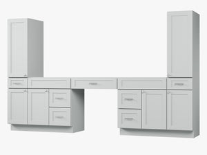 Disar 120'' Double Bathroom Vanity With Tall Linen Cabinet Dovetail Solid Wood Drawer Base Only, Drawer 7