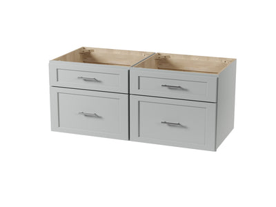 [color:Gray] 48" Floating Wall Mounted Double Bathroom Vanity, Without Top - Gray front view