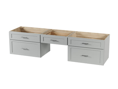 [color:Gray] 84" Floating Wall Mounted Double Bathroom Vanity With Desk, Without Top - Gray front view