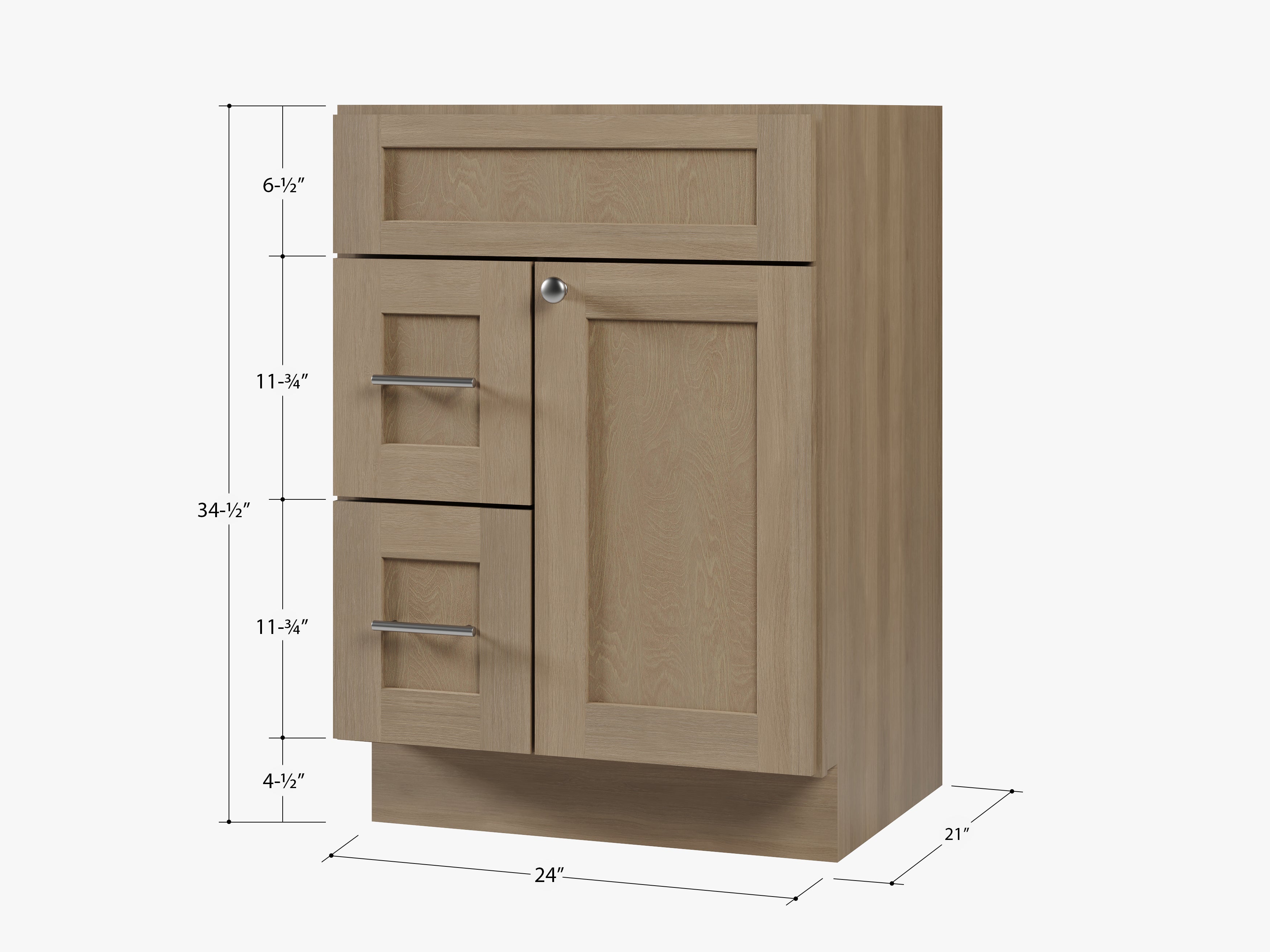 24'' Single Bathroom Vanity Base Only Drawer left