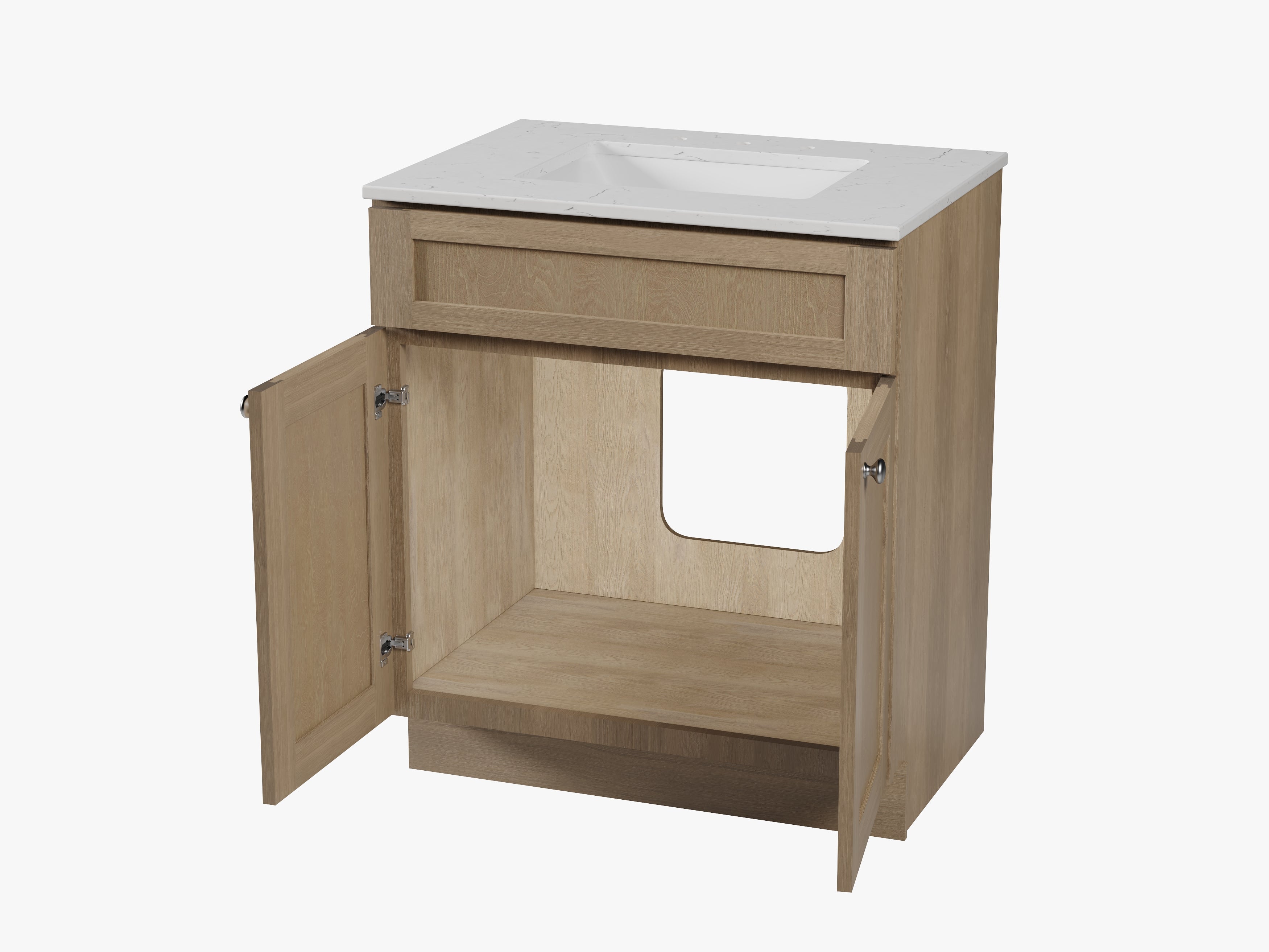 Disar 30 Inch Bathroom Vanity White Single Sink