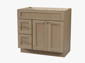Disar 36'' Bathroom Vanity With Drawer Left Base Only