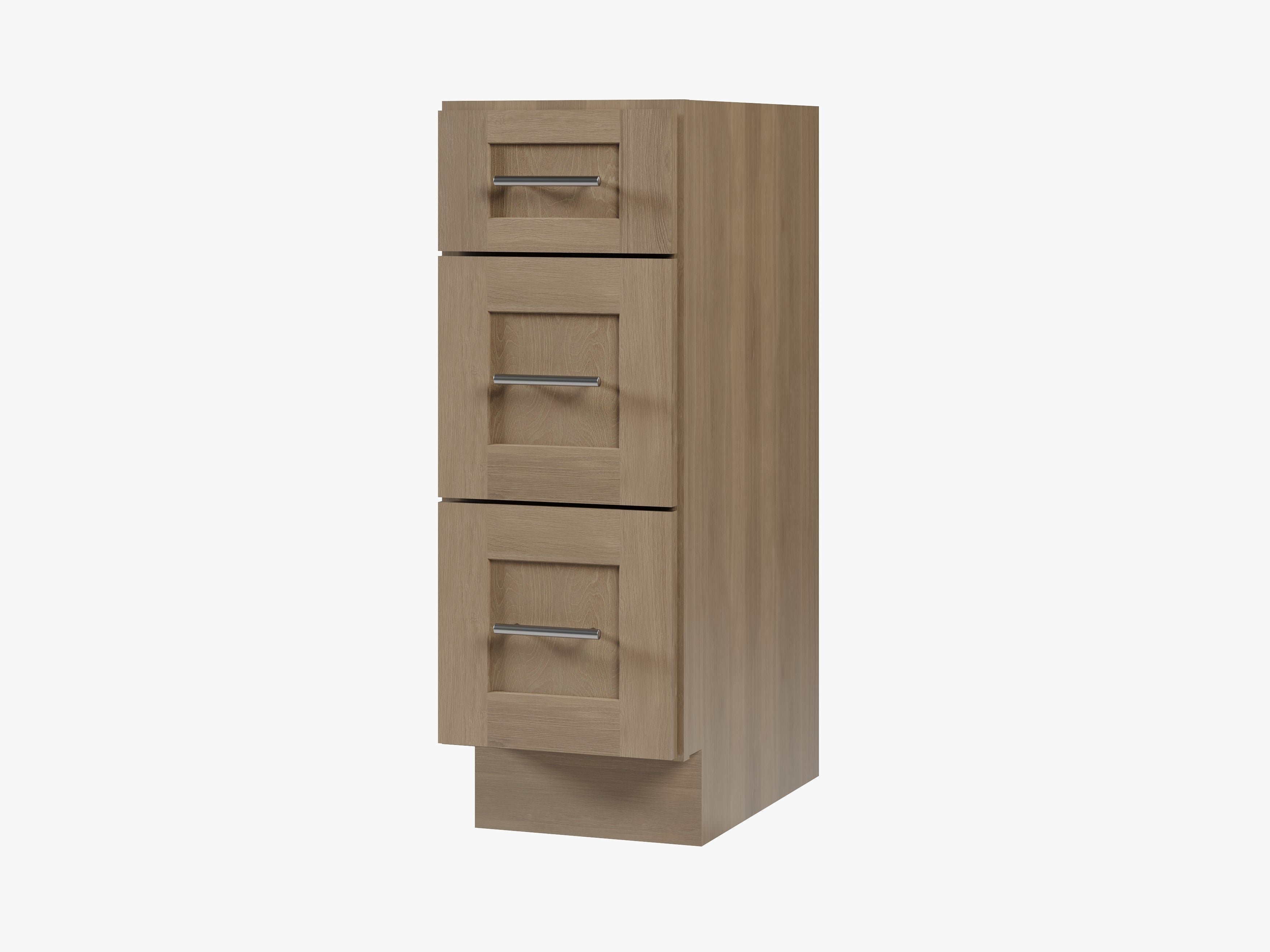 Disar 12'' Vanity 3 Drawer Cabinet Solid Wood Plywood Construction Base Only